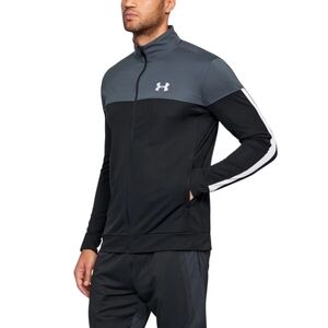 Under Armour Mens Track Jacket Black Gray Size L